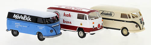 101-90497 - H0 - Set mit 3 VW-Bulli-Modellen 1960, Im Einsatz in Europa